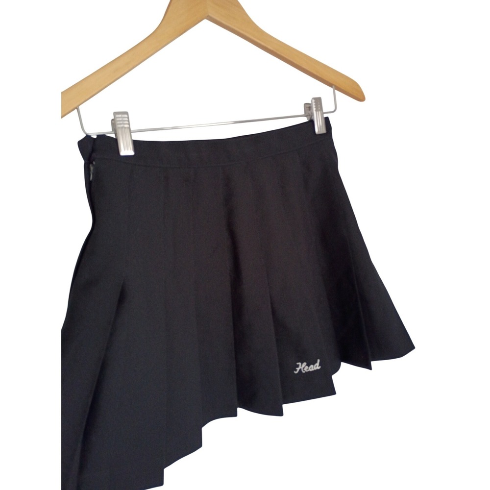 VTG HEAD 90's Sportswear Black Pleated‎ Tennis Skirt Made USA W24 Classic Court